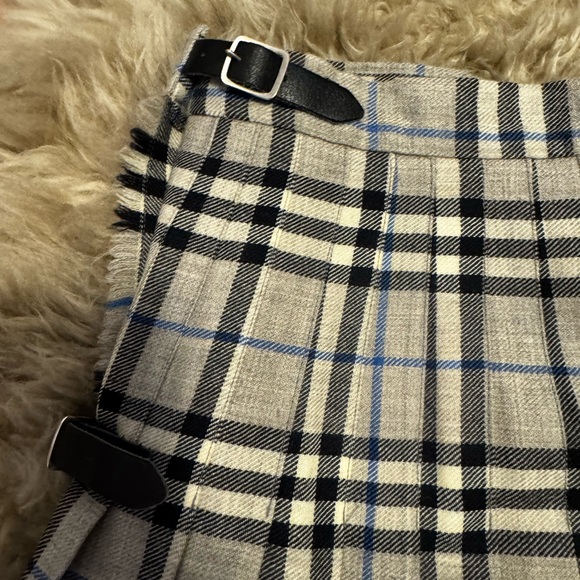 Burberry Checkered A-Line Skirt - Black, Gray, and Blue - Picture 2 of 8